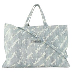 Balenciaga Denim Allover Large 2way Shopper Tote 1JBA107