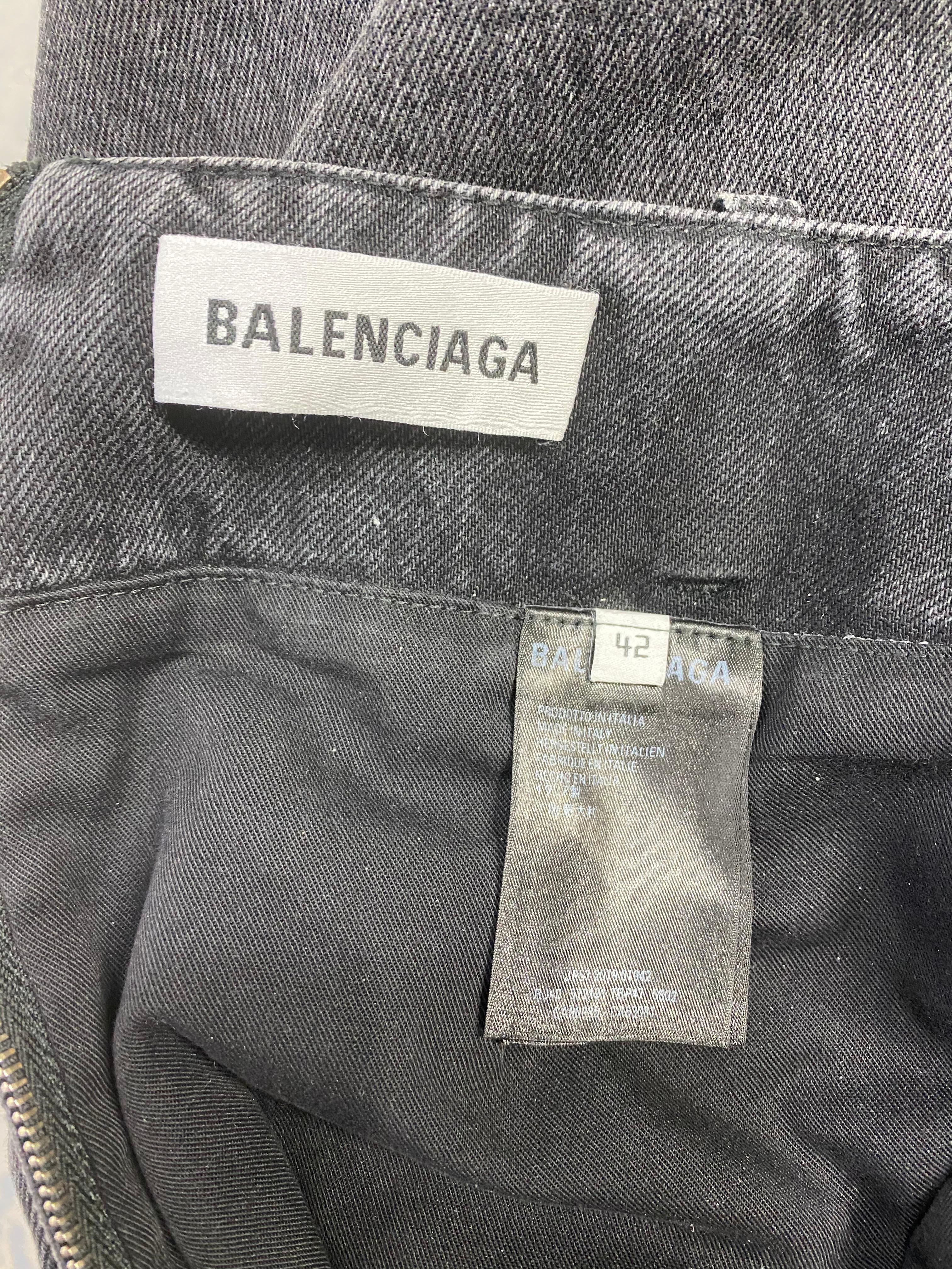 Balenciaga Denim Flare Skirt, Size 42 1
