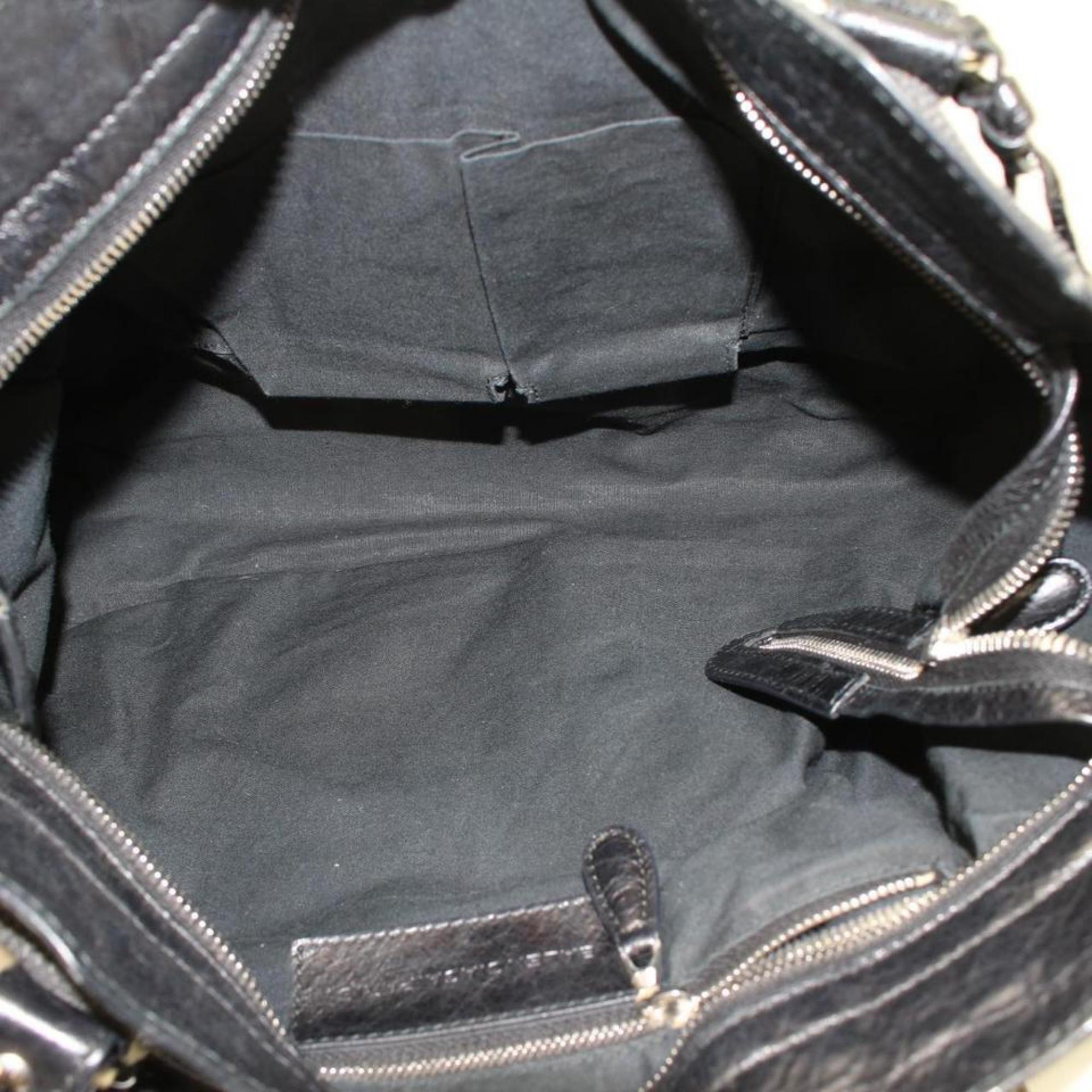 Balenciaga Denim The City 2way 865597 Black Canvas Shoulder Bag In Good Condition For Sale In Forest Hills, NY