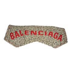 Balenciaga Dollar Bill Print Silk Logo Print Scarf