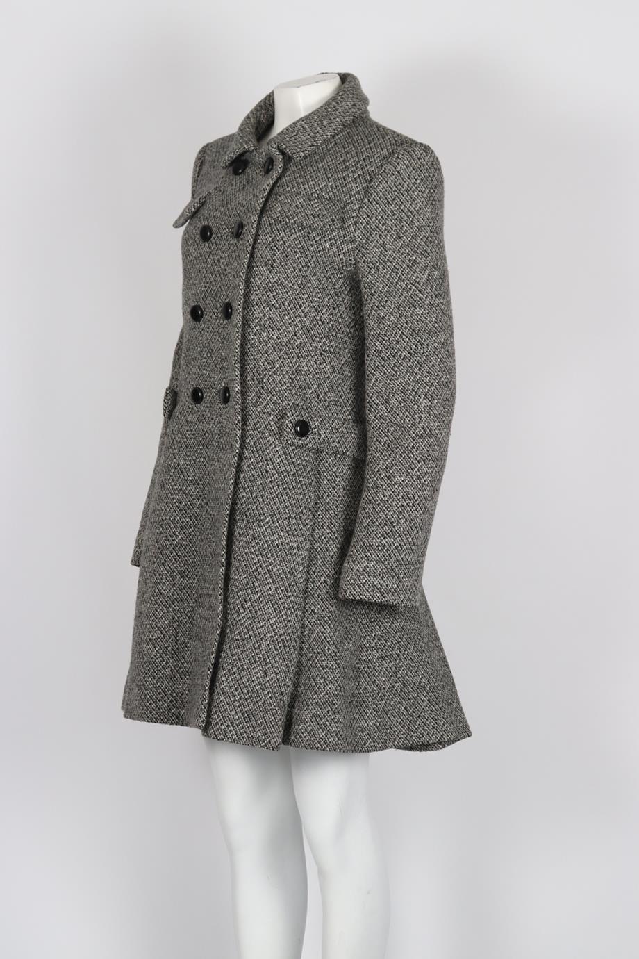 Balenciaga Double Breasted Wool Blend Coat Fr 42 Uk 14 In Excellent Condition In London, GB