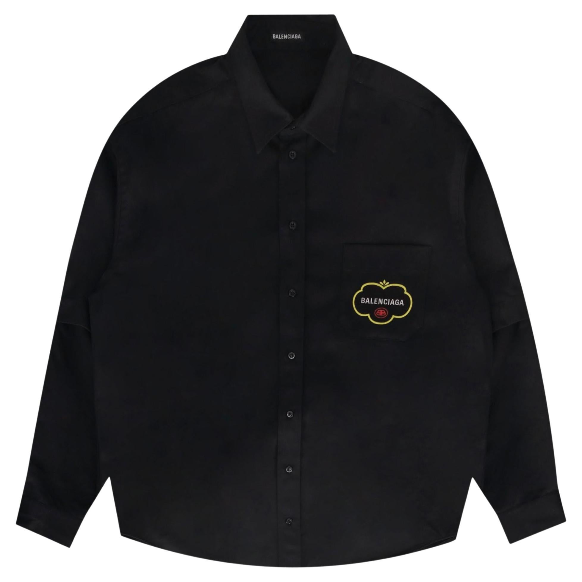 Camicia con logo a doppia manica di Balenciaga in vendita