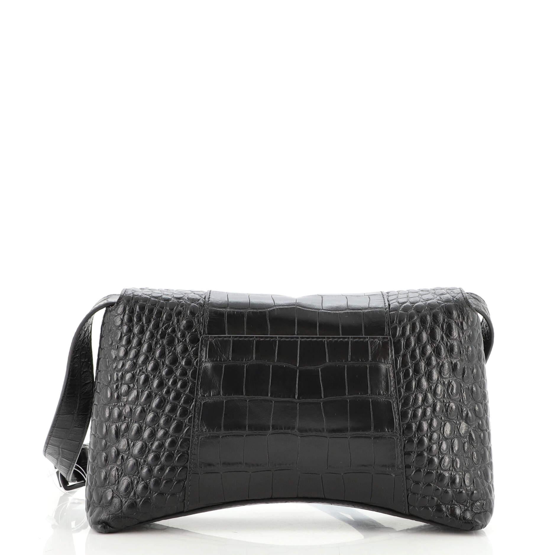 Balenciaga Downtown Soft Hourglass Shoulder Bag Crocodile ...