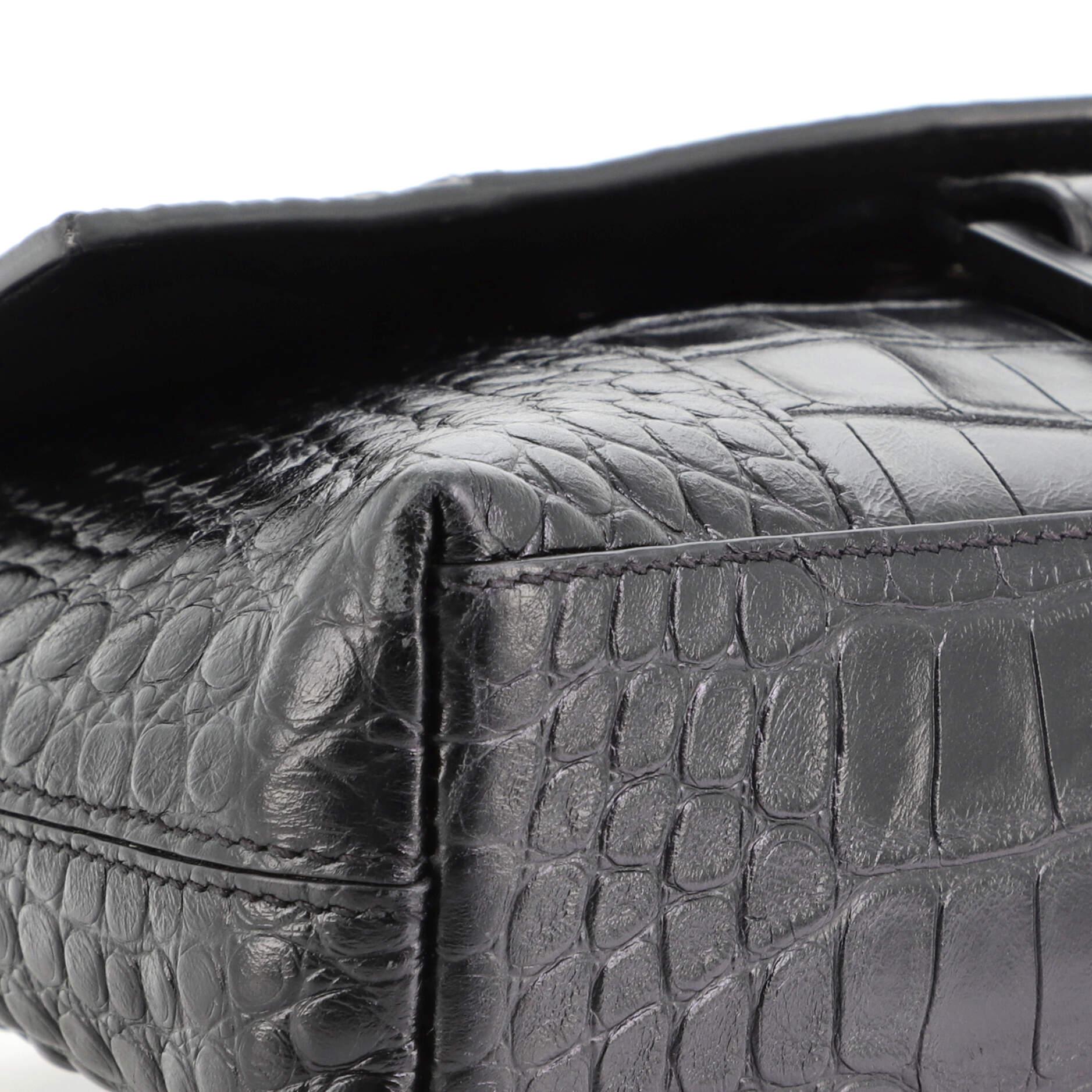 Balenciaga Downtown Soft Hourglass Shoulder Bag Crocodile ...