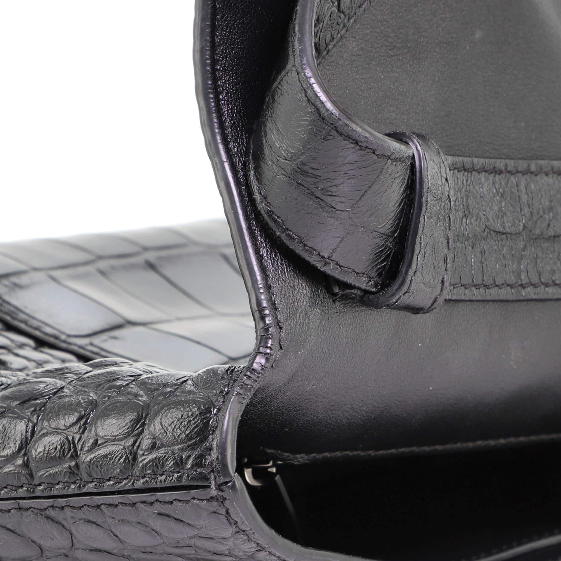 Balenciaga Downtown Soft Hourglass Shoulder Bag Crocodile Embossed ...