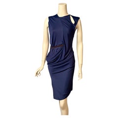Balenciaga Draped Dress with Asymmetrical Center Seam and Keyhole Neckline