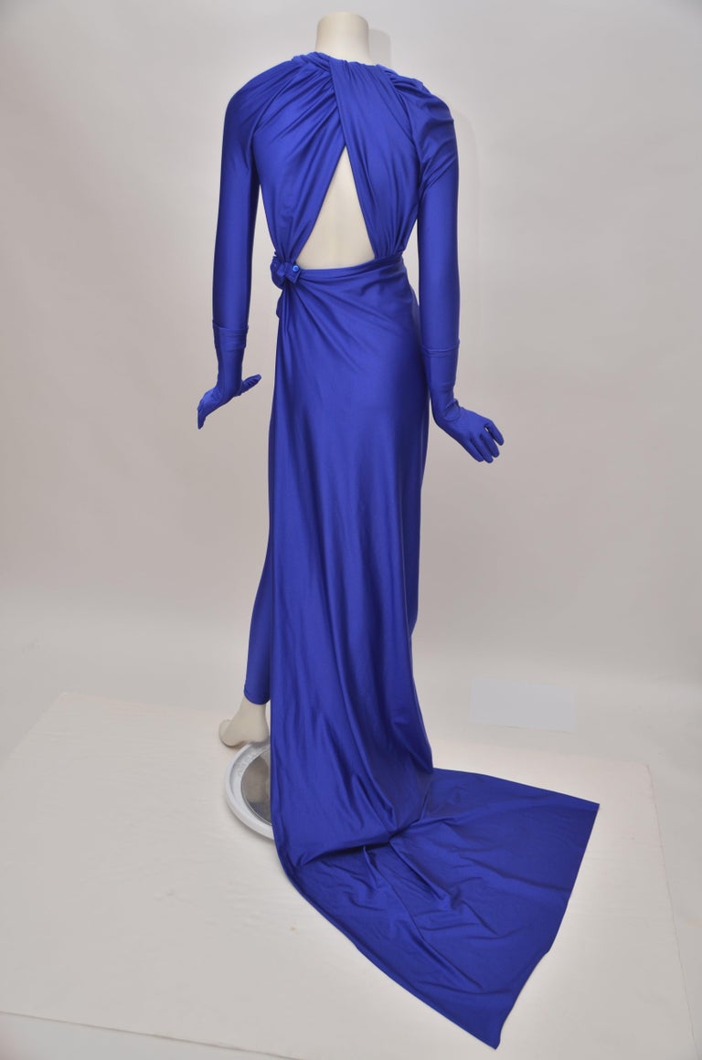 Balenciaga Dress With Gloves And Leggings Seen On Kim Kardashian at 1stDibs  | balenciaga glove dress, balenciaga blue dress kim kardashian, blue  balenciaga dress