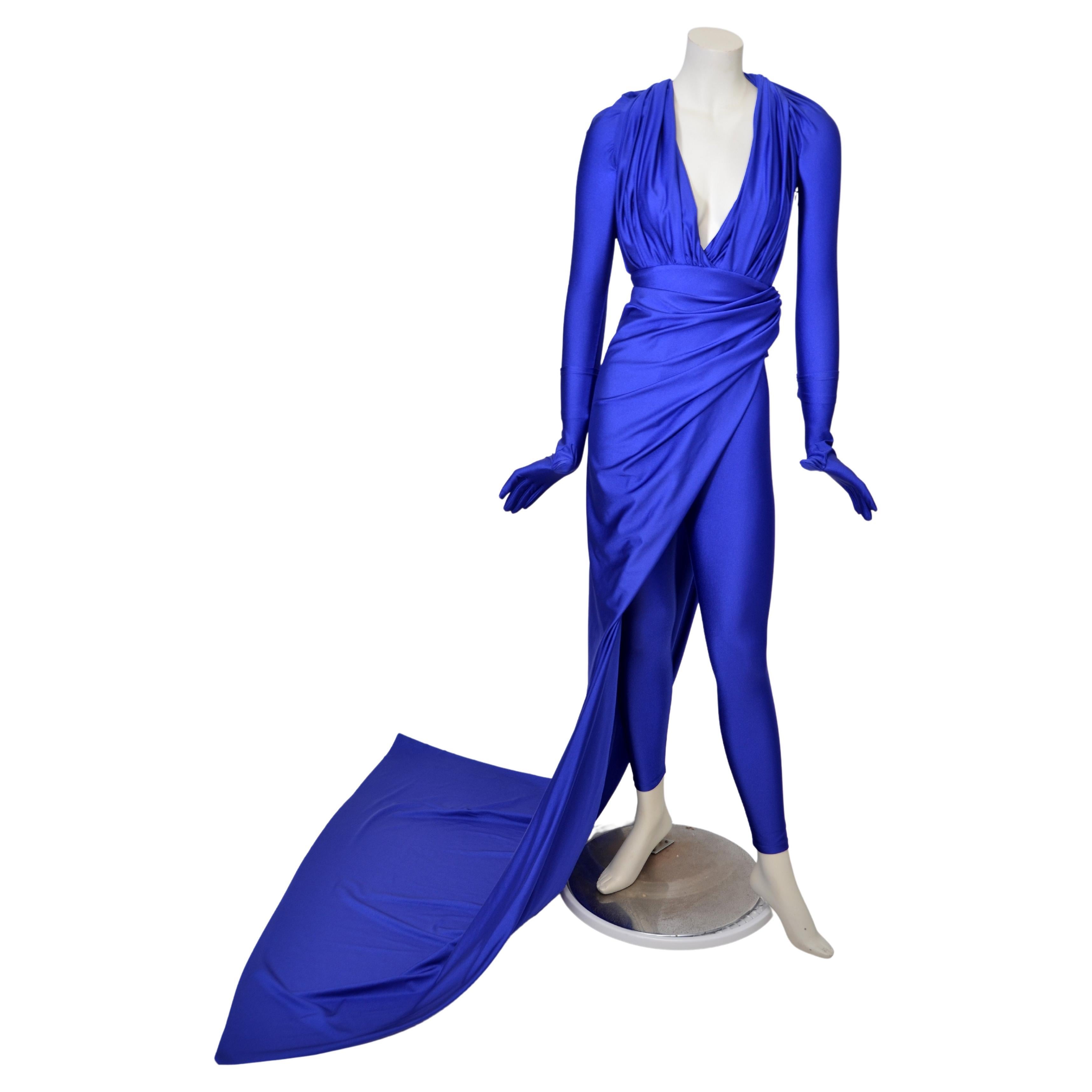 Balenciaga Dress With Gloves And Leggings Seen On Kim Kardashian at 1stDibs  | balenciaga glove dress, balenciaga blue dress kim kardashian, kim  kardashian balenciaga blue dress