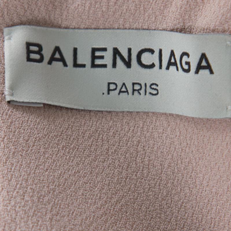 Beige Balenciaga Dusty Pink Crepe Sleeveless A Line Top S