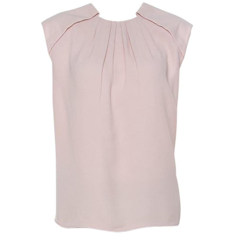 Balenciaga Dusty Pink Crepe Sleeveless A Line Top S