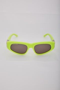 Balenciaga Dynasty Bb Rectangle Acetate Neon Yellow Sunglasses
