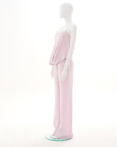 Balenciaga Early 2000s Pink Silk Set Top and Pants