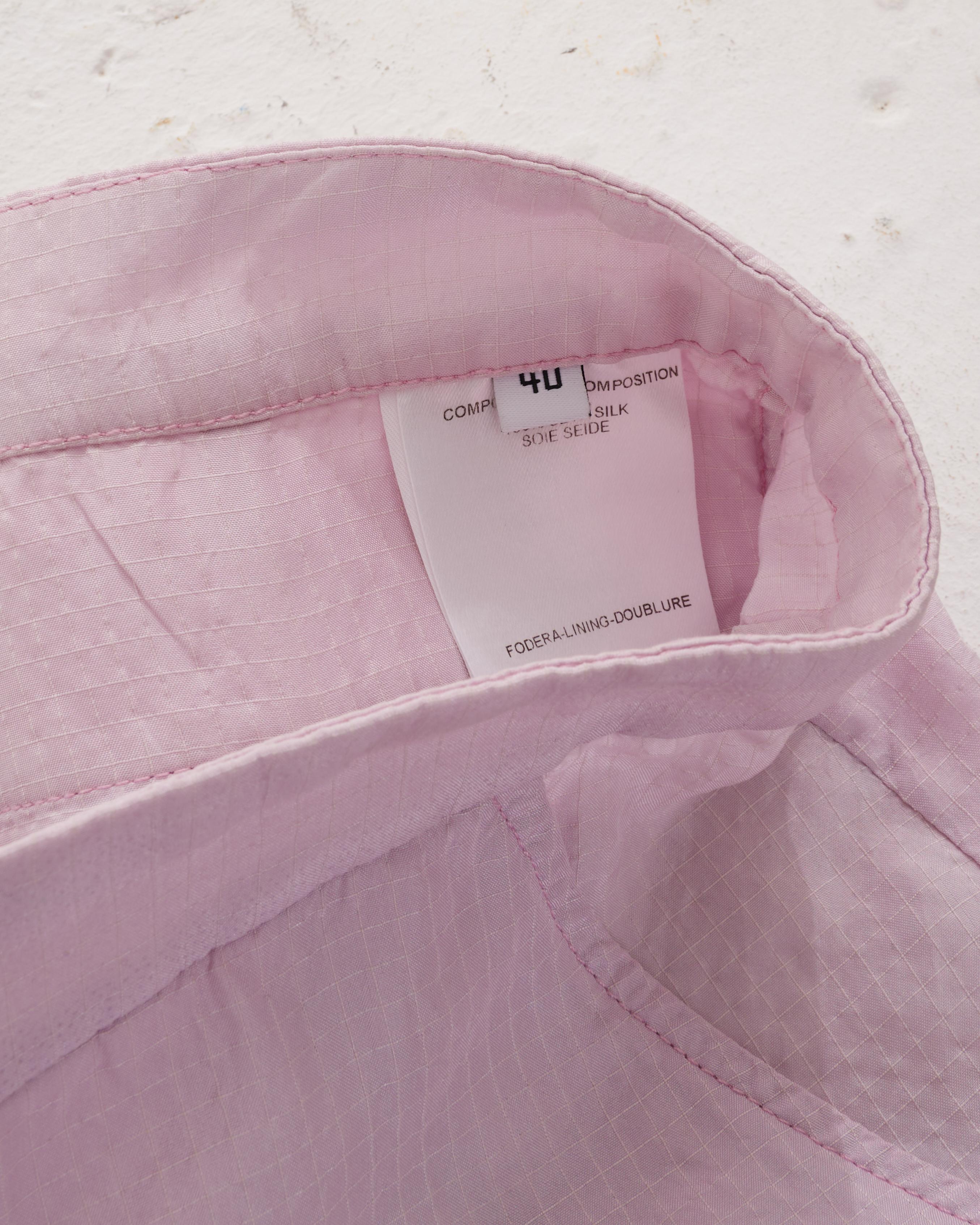 Balenciaga Early 2000s Pink Silk Set Top and Pants For Sale 3