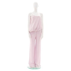 Balenciaga Early 2000s Pink Silk Set Top and Pants