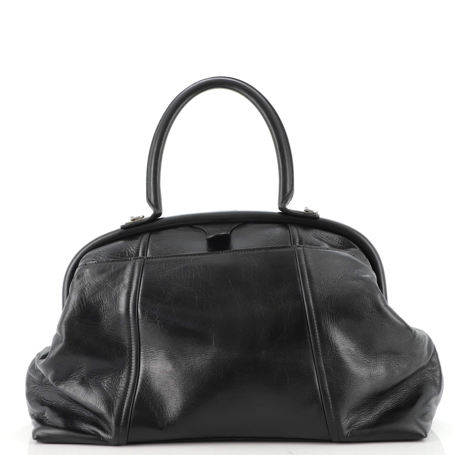 Balenciaga Editor Frame Top Handle Bag Leather Large In Good Condition In NY, NY