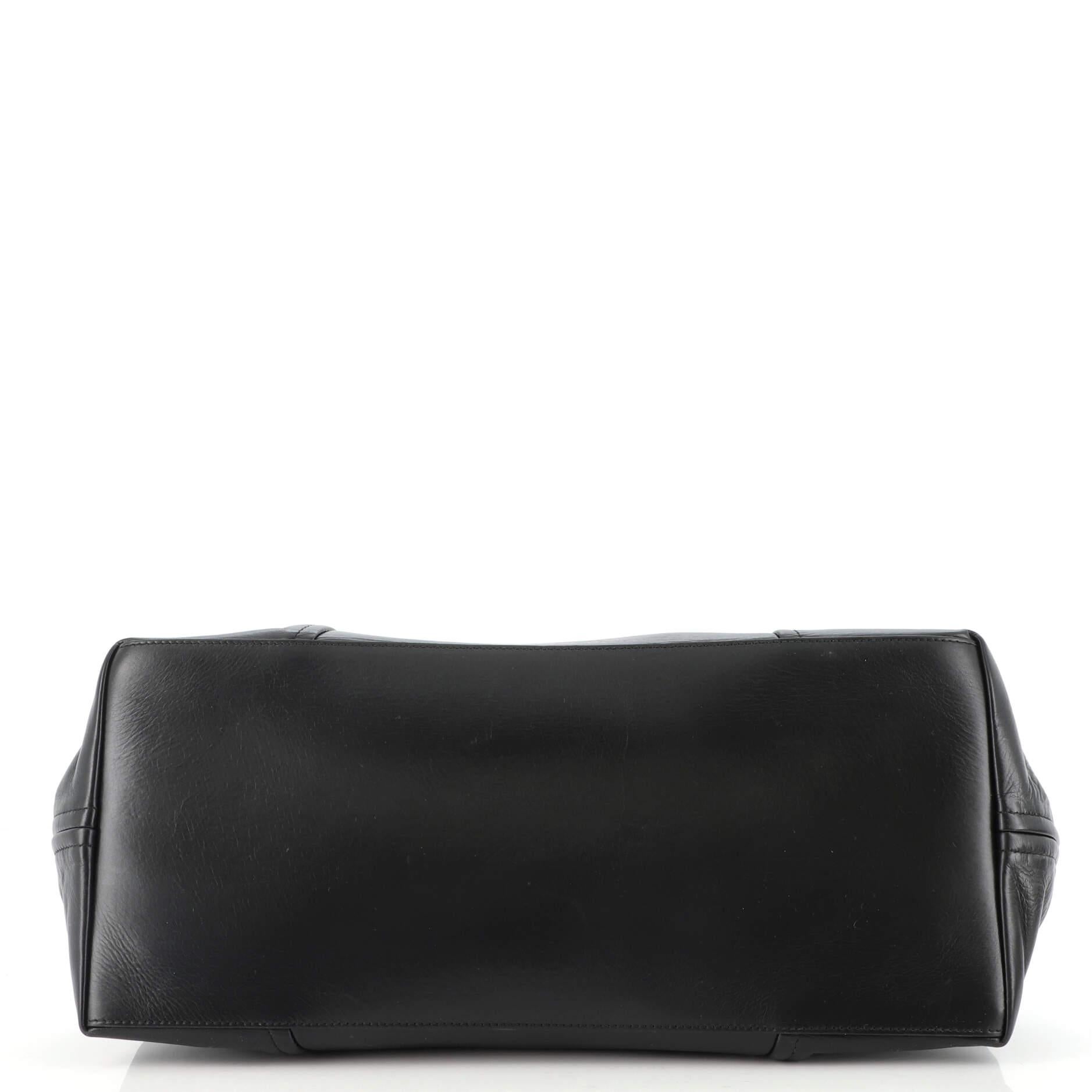 Black Balenciaga Editor Frame Top Handle Bag Leather Large
