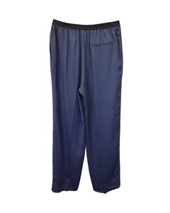Balenciaga Elastic Trousers in Navy Blue Viscose