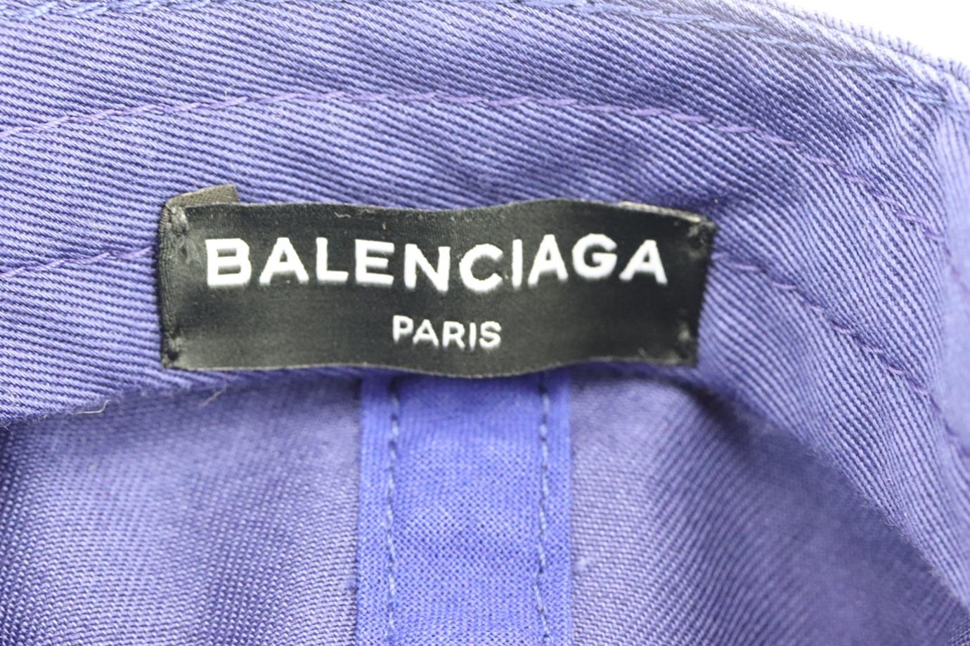 Balenciaga Embroidered Cotton Twill Baseball Cap Large  In Excellent Condition In London, GB