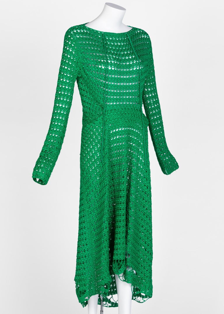 Balenciaga Emerald Green Crochet Dress, 2017 For Sale at 1stDibs