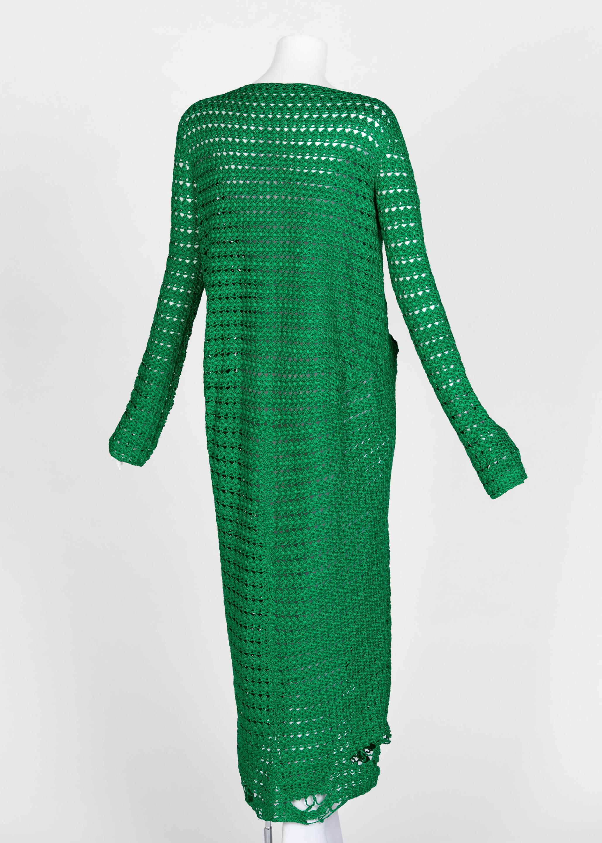 Smaragdgrünes gehäkeltes Kleid von Balenciaga, 2017 (Grün) im Angebot
