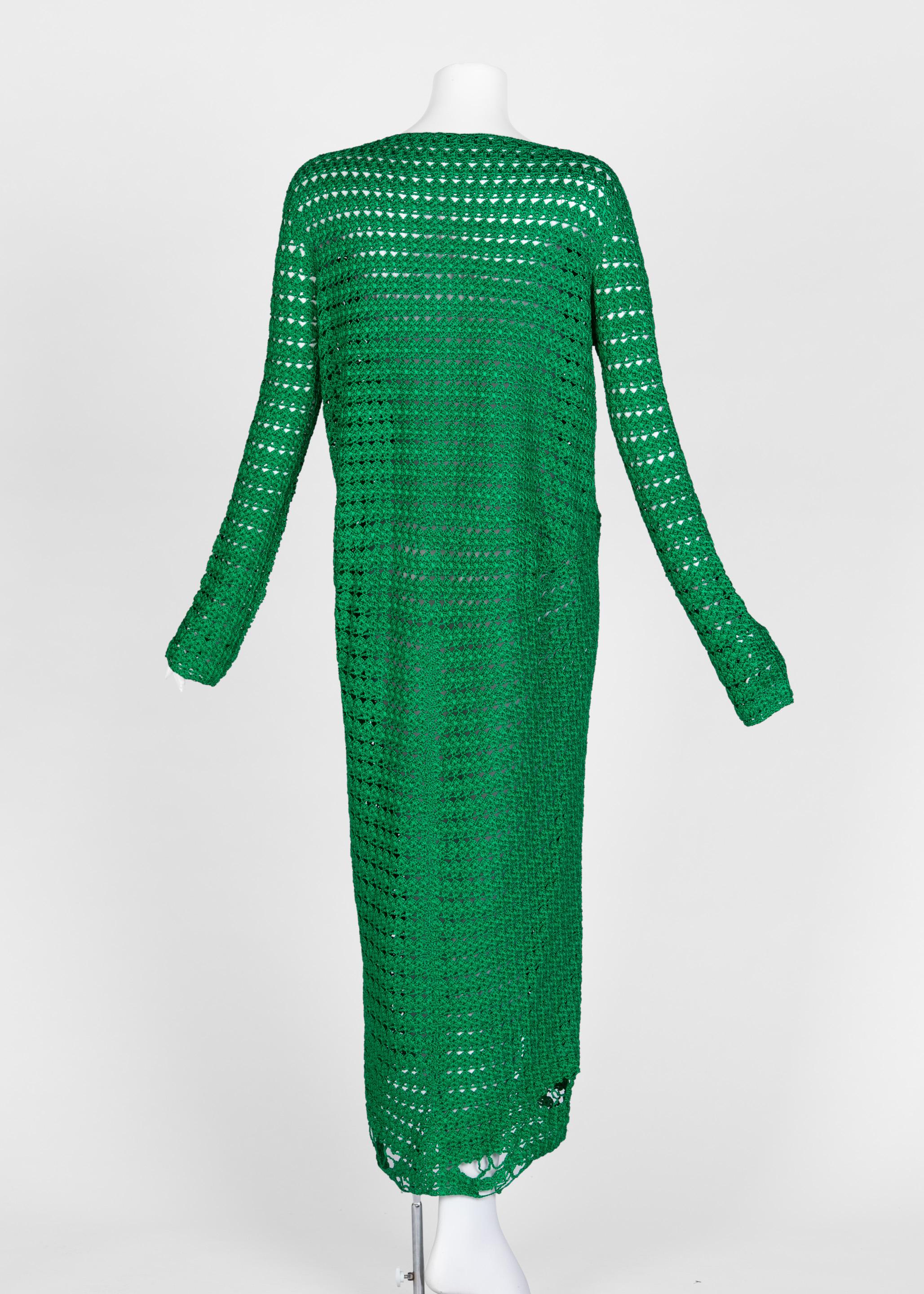 Smaragdgrünes gehäkeltes Kleid von Balenciaga, 2017 im Zustand „Hervorragend“ im Angebot in Boca Raton, FL