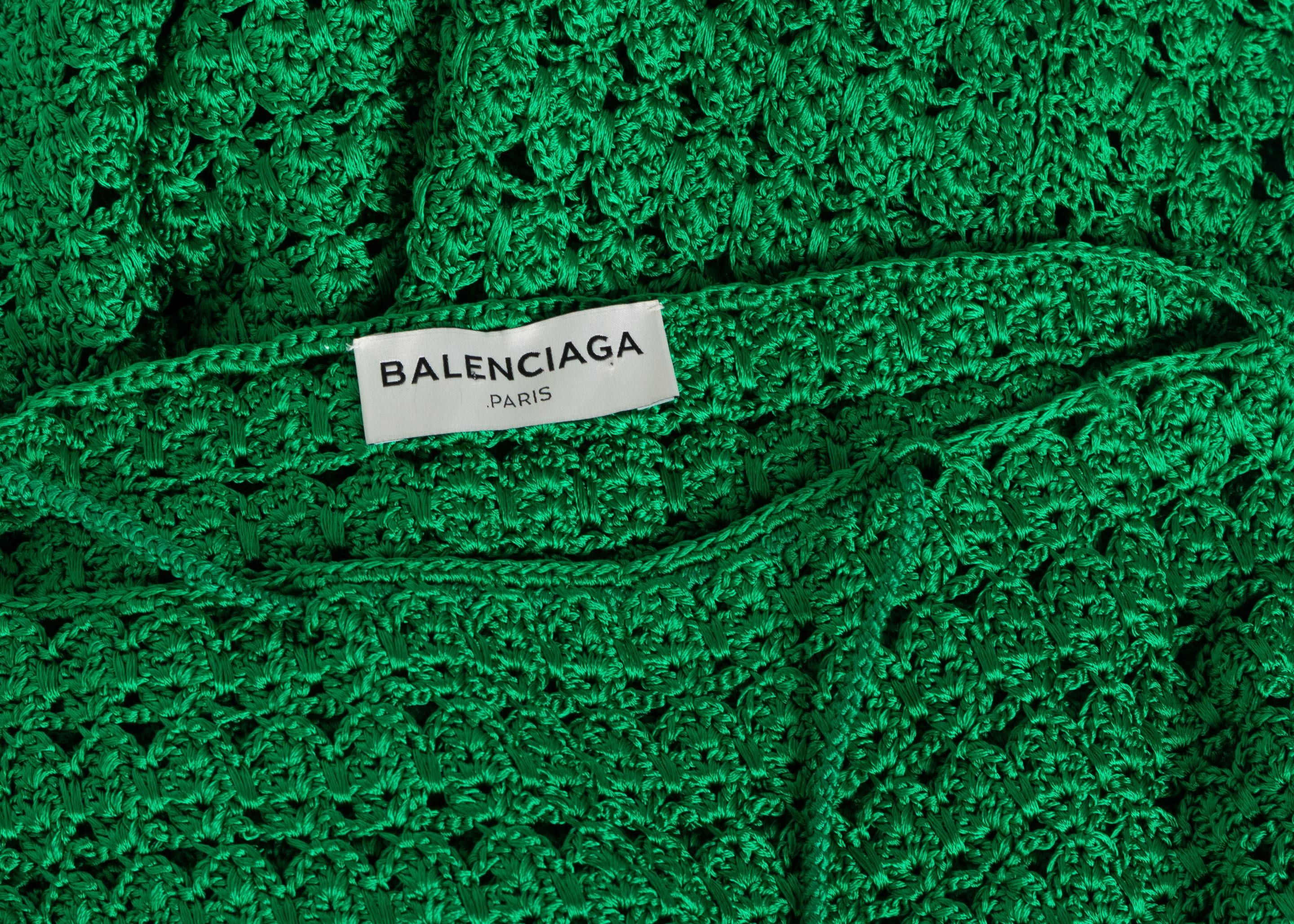 Men's Balenciaga Emerald Green Crochet Dress, 2017 For Sale