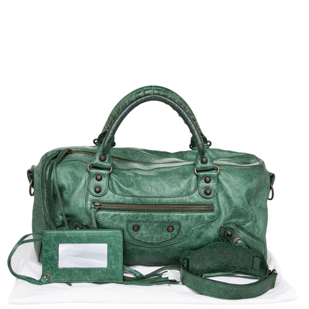 Balenciaga RH Twiggy-Tasche aus Smaragdleder 7
