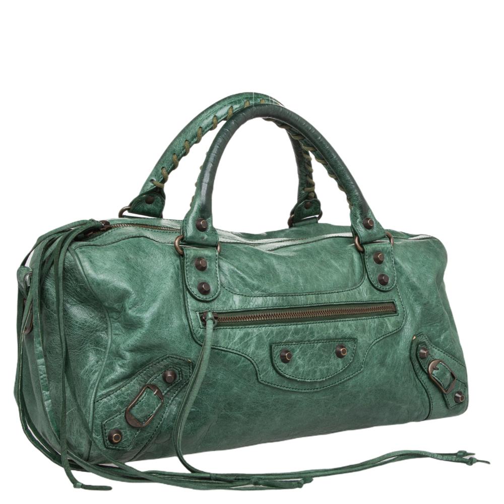 Balenciaga RH Twiggy-Tasche aus Smaragdleder im Zustand „Gut“ in Dubai, Al Qouz 2