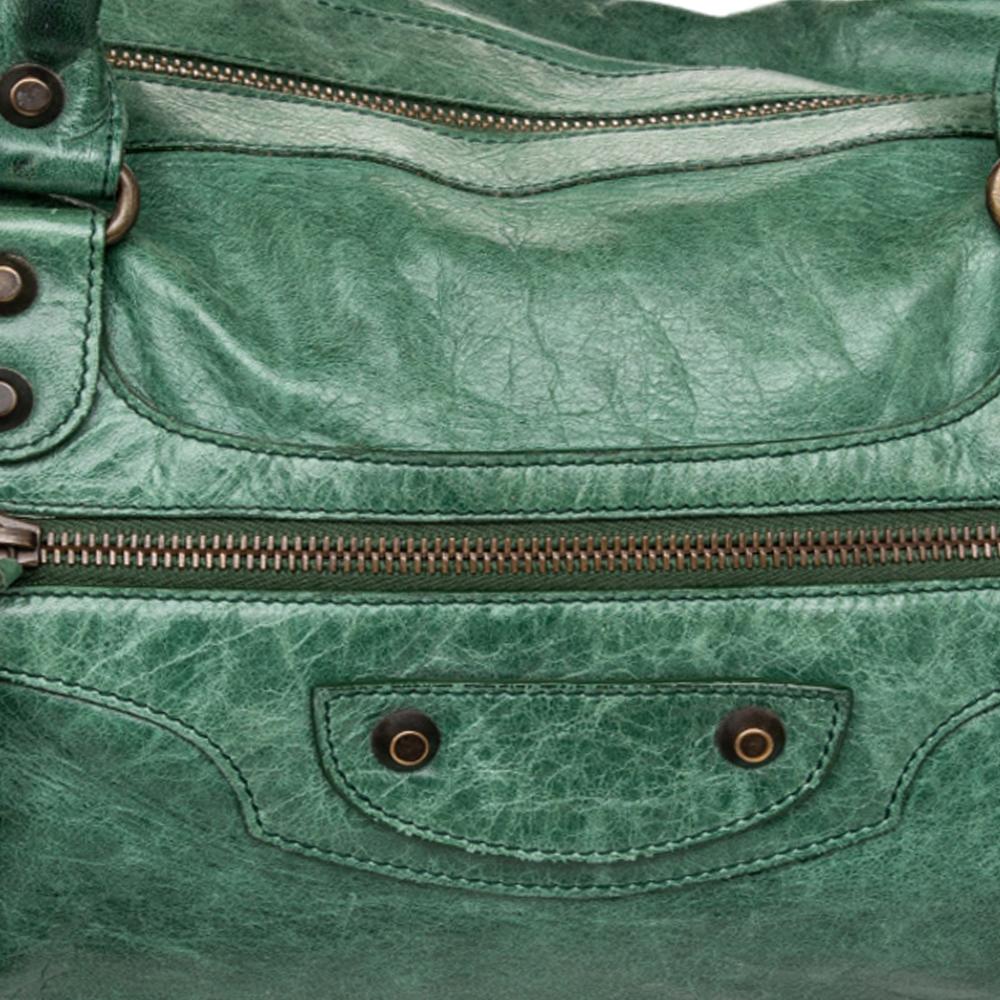 Balenciaga RH Twiggy-Tasche aus Smaragdleder 4