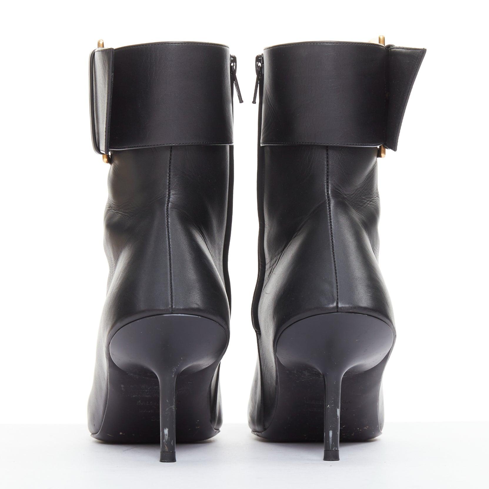 De las mujeres BALENCIAGA Essex 80 botines de piel negra con hebilla dorada EU36 en venta