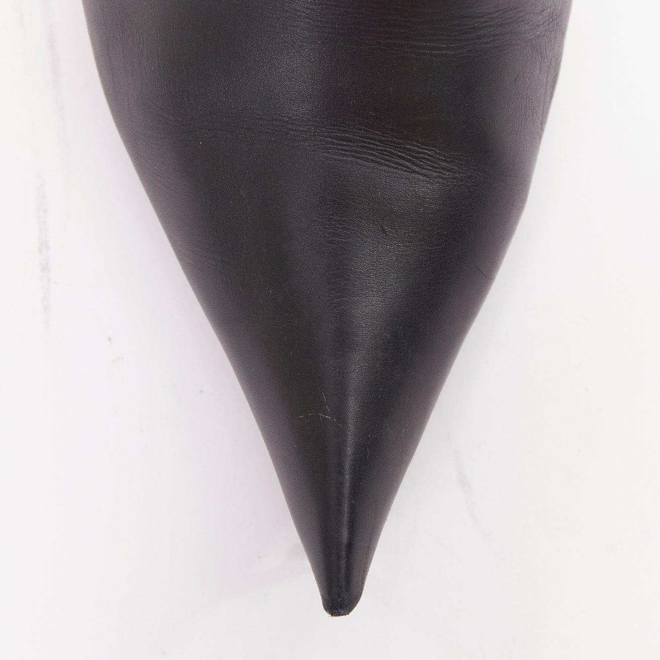 BALENCIAGA Essex 80 botines de piel negra con hebilla dorada EU36 en venta 1