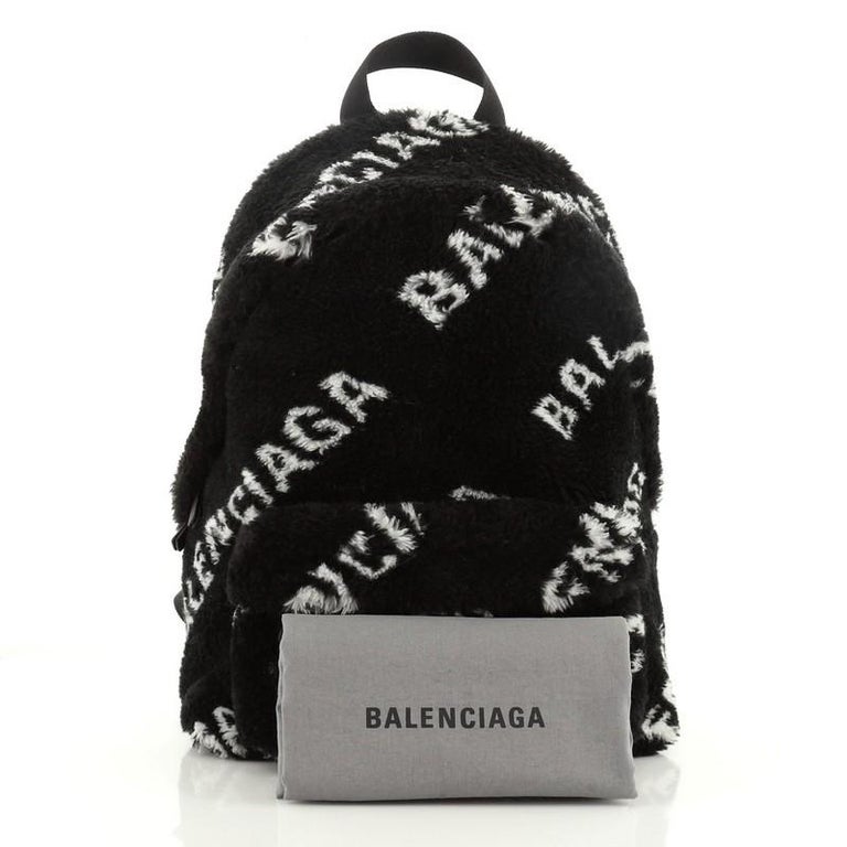 Balenciaga Everyday Backpack Printed Faux Fur Small at 1stDibs