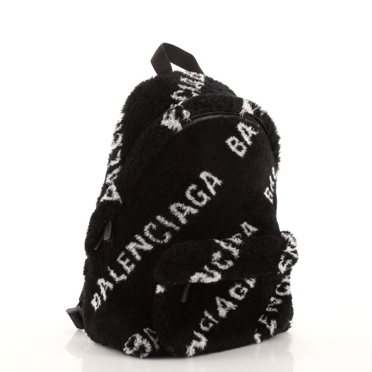 Balenciaga Everyday Backpack Printed Faux Fur Small at 1stDibs