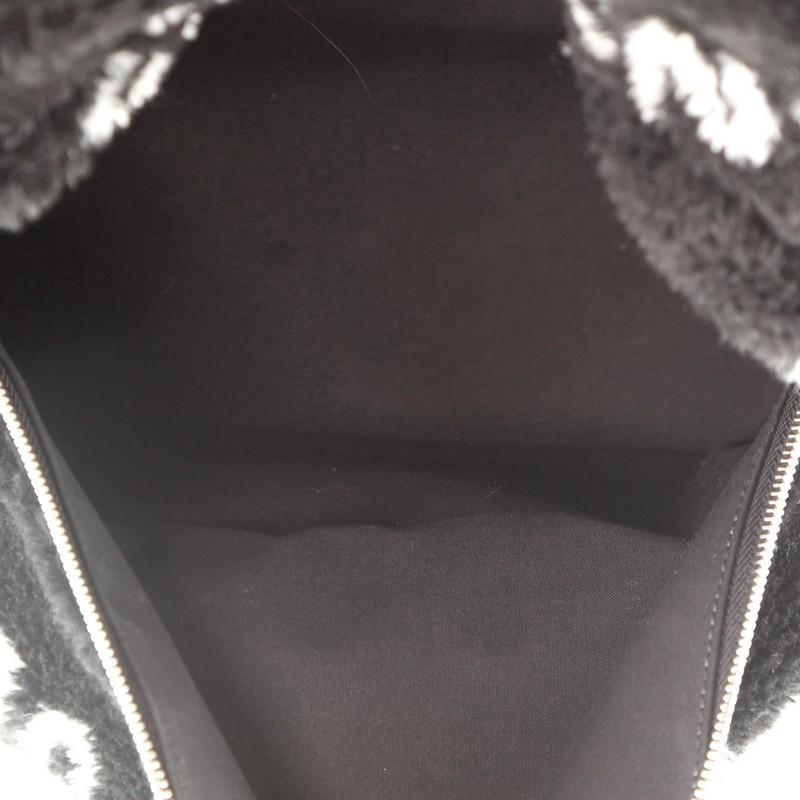 Black Balenciaga Everyday Backpack Printed Faux Fur Small