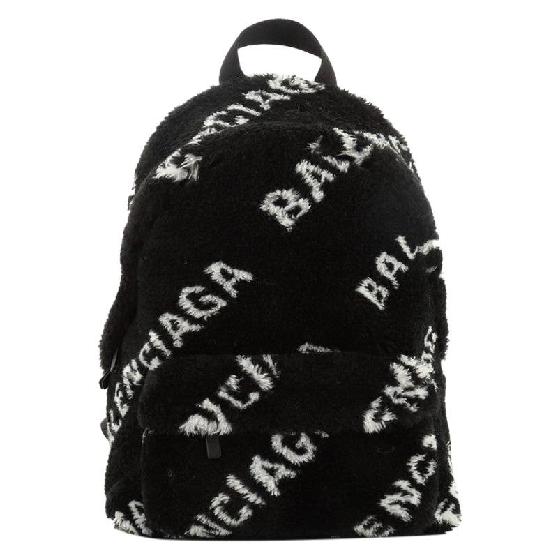 Balenciaga Everyday Backpack Printed Faux Fur Small