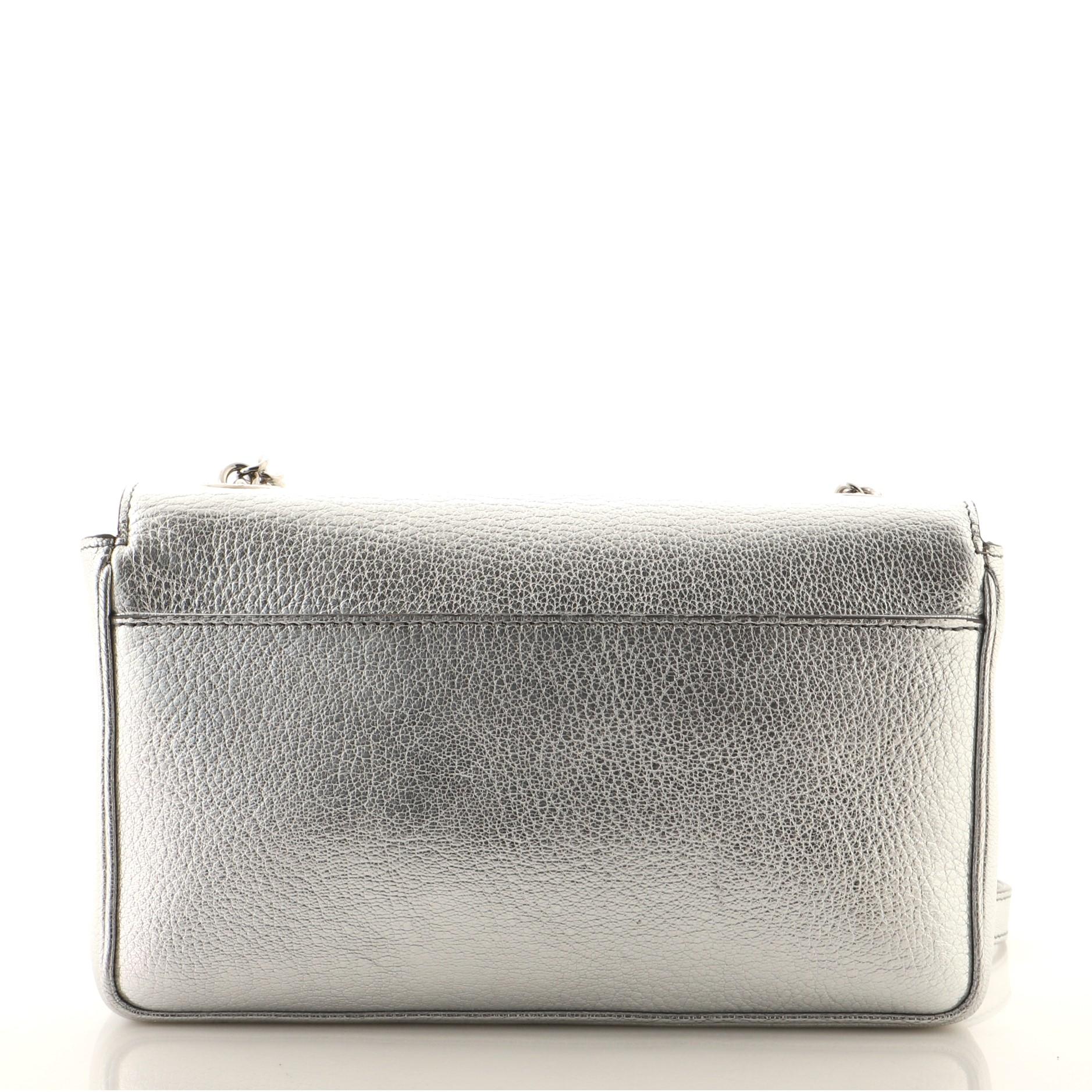 Gray Balenciaga Everyday Chain Wallet Leather Small