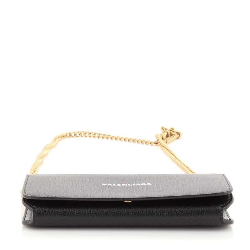 Women's or Men's Balenciaga Everyday Continental Wallet on Chain Leather