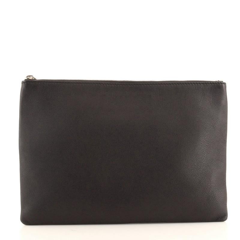 Balenciaga Everyday Logo Pouch Printed Leather Large In Good Condition In NY, NY