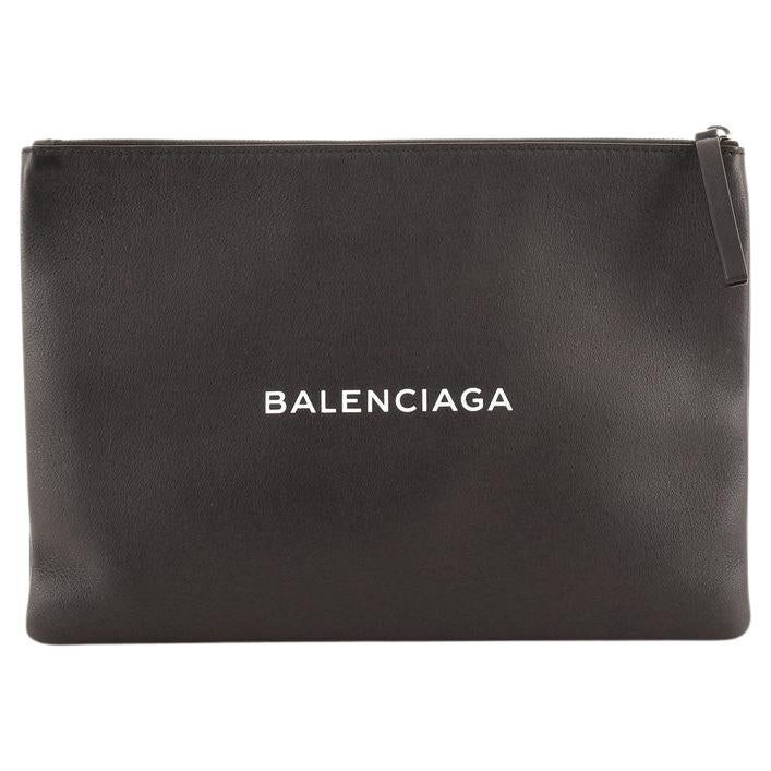 Balenciaga Everyday Logo Pouch Printed Leather Large