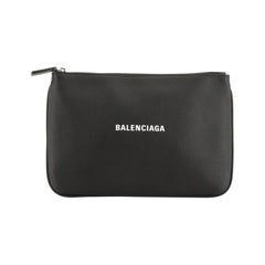 Balenciaga  Everyday Logo Pouch Printed Leather Medium