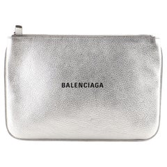 Balenciaga Everyday Logo Pouch Printed Leather Medium