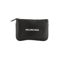 Balenciaga Everyday Logo Pouch Printed Leather Small