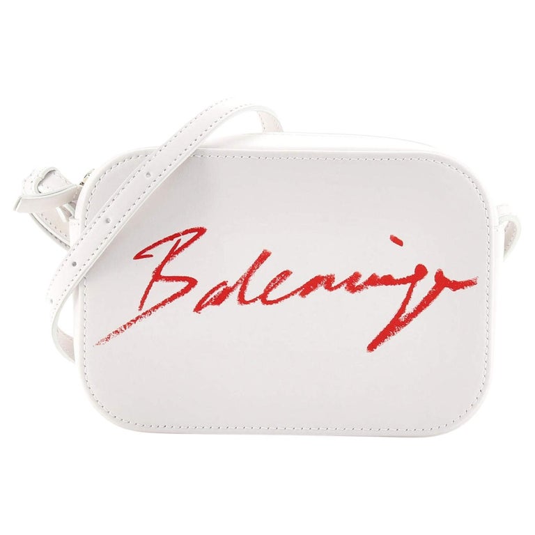 Balenciaga Everyday Script Logo Camera Bag Leather XS at 1stDibs