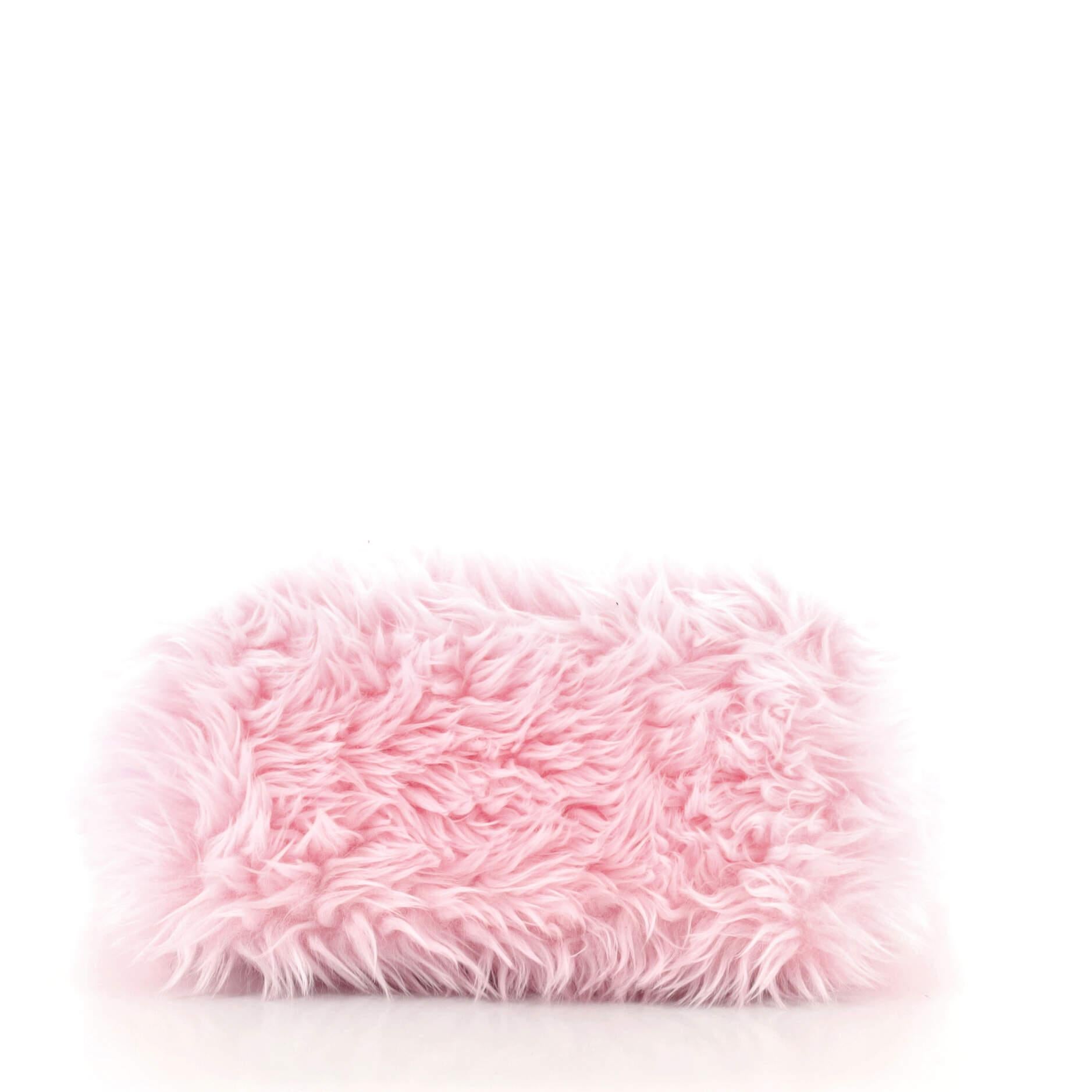 pink fur balenciaga bag
