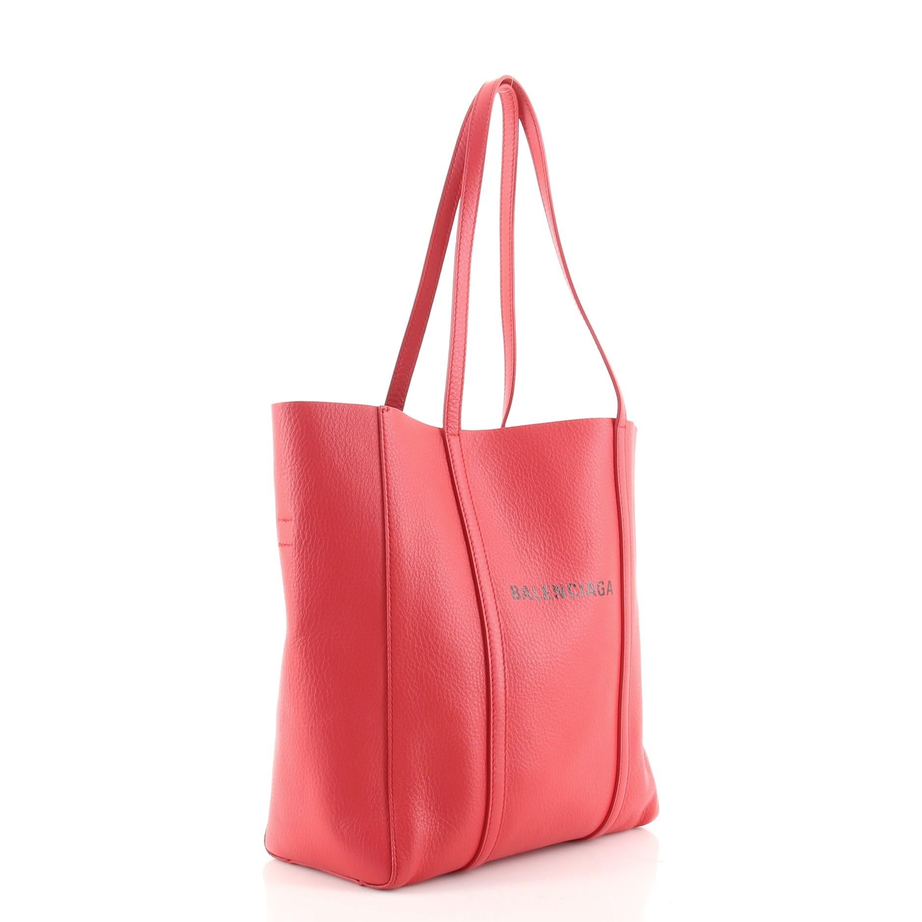 Red Balenciaga Everyday Tote Leather XS