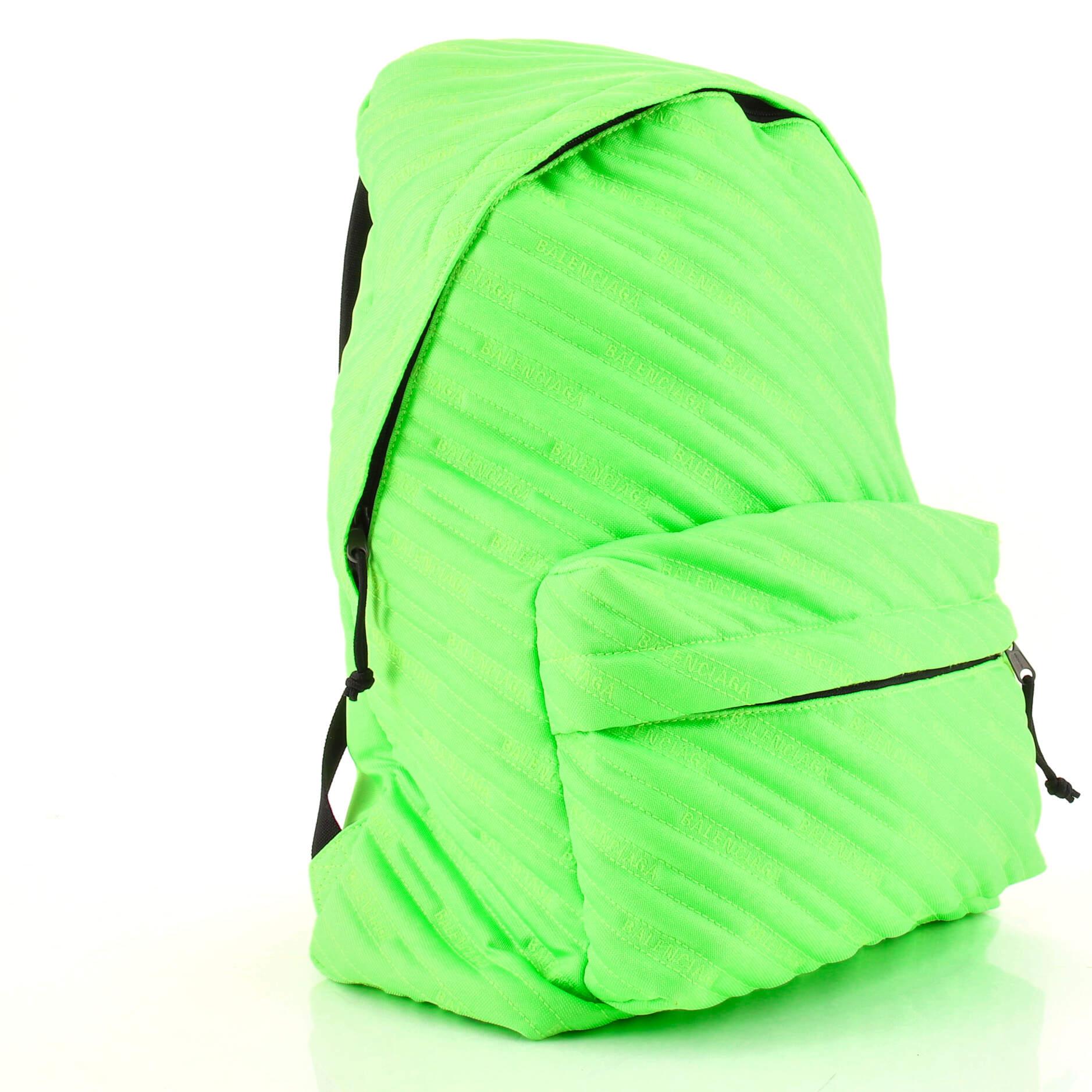 Green Balenciaga Explorer Backpack Embroidered Canvas