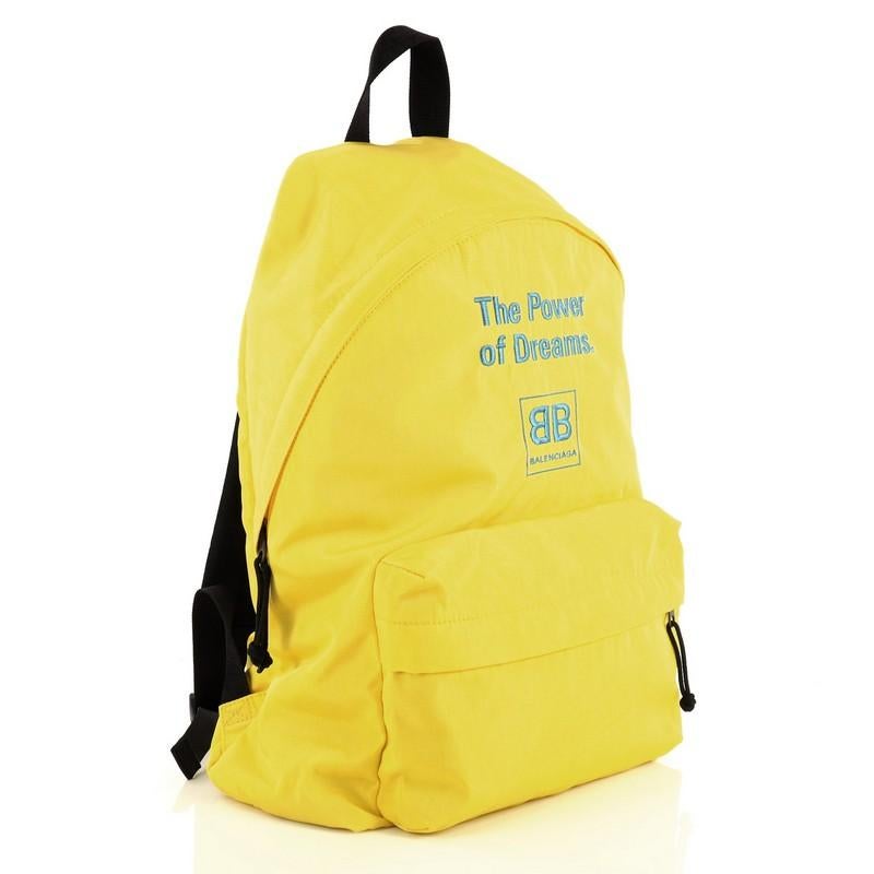 Yellow Balenciaga Explorer Backpack Nylon