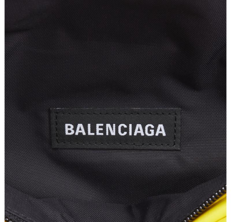 BALENCIAGA Explorer Double Pack Sharp WFP yellow nylon crossbody waist bag For Sale 7