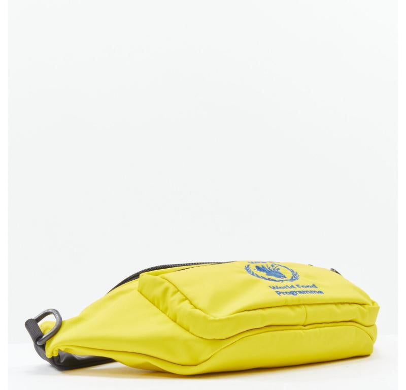 Women's BALENCIAGA Explorer Double Pack Sharp WFP yellow nylon crossbody waist bag For Sale