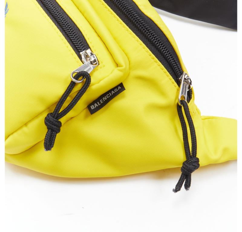 BALENCIAGA Explorer Double Pack Sharp WFP yellow nylon crossbody waist bag For Sale 1